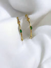 Emmie Colorful Rhinestone Hoops Earrings Gold Filled