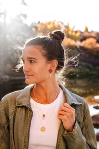 Mini Mountain on Sterling Silver Chain w/ Leather Attachment