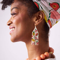 Delilah Fruit Beaded Fringe Earrings Multi