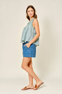 Bohemian Sleeveless Cotton Lace Blouse
