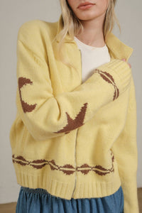 Cozy Pattern Zip Sweater Jacket