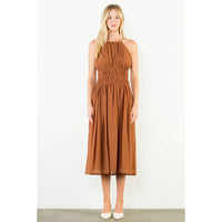 Sleeveless Crinkled Midi Dress