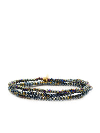 Mini stretch crystal beaded wrap bracelet