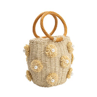 Mary Natural Straw Vegan Top Handle Bag