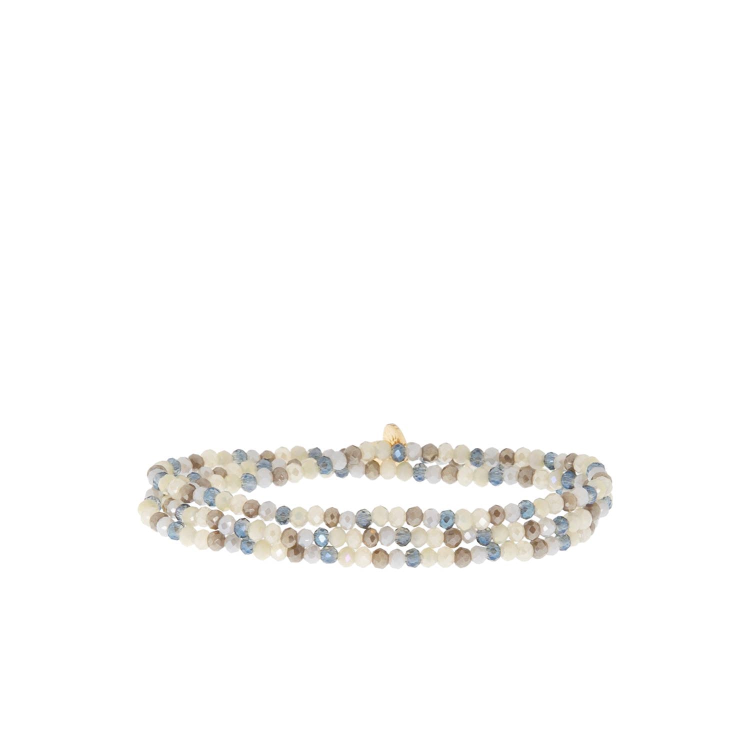 Mini stretch crystal beaded wrap bracelet