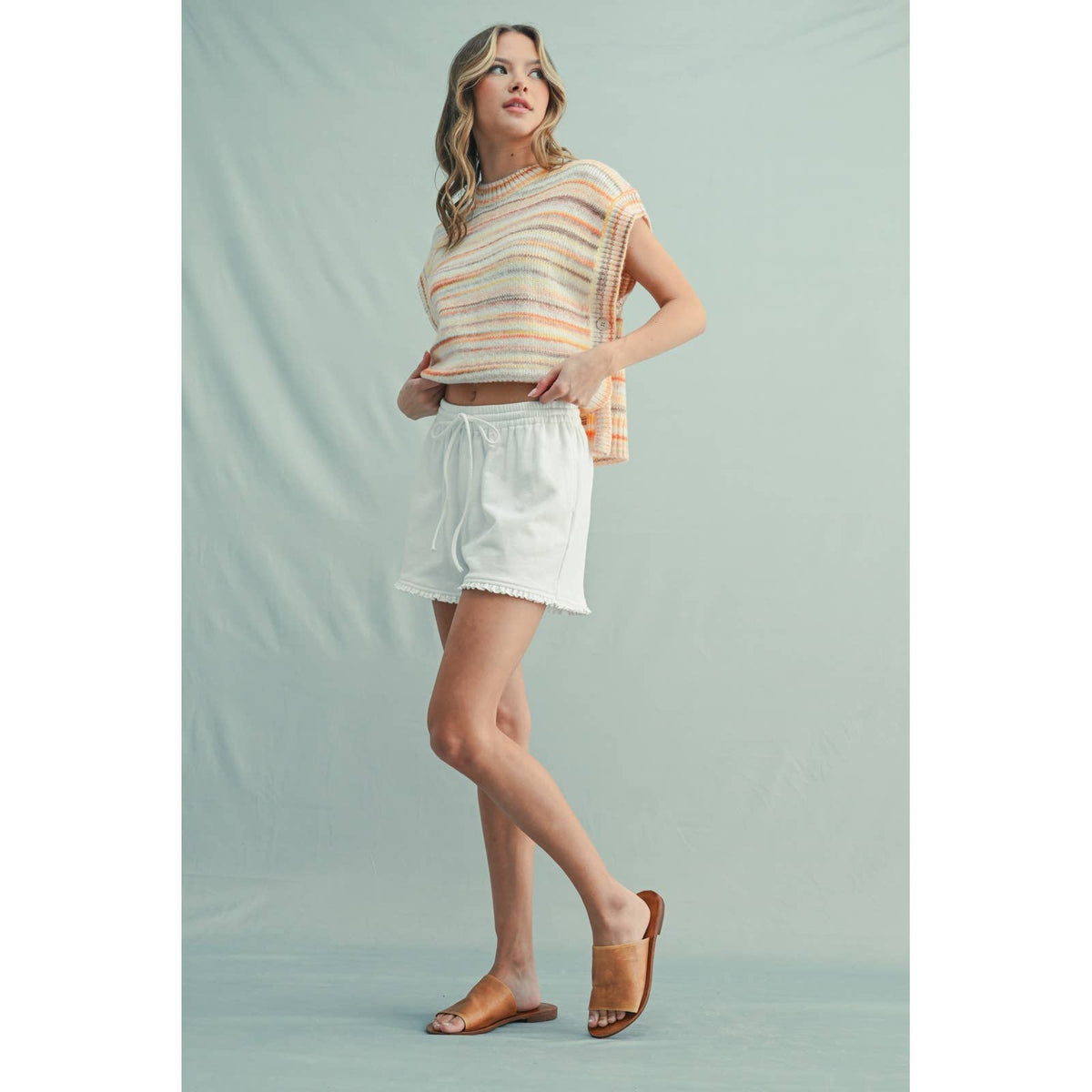 Ruffle Detail Knit Shorts