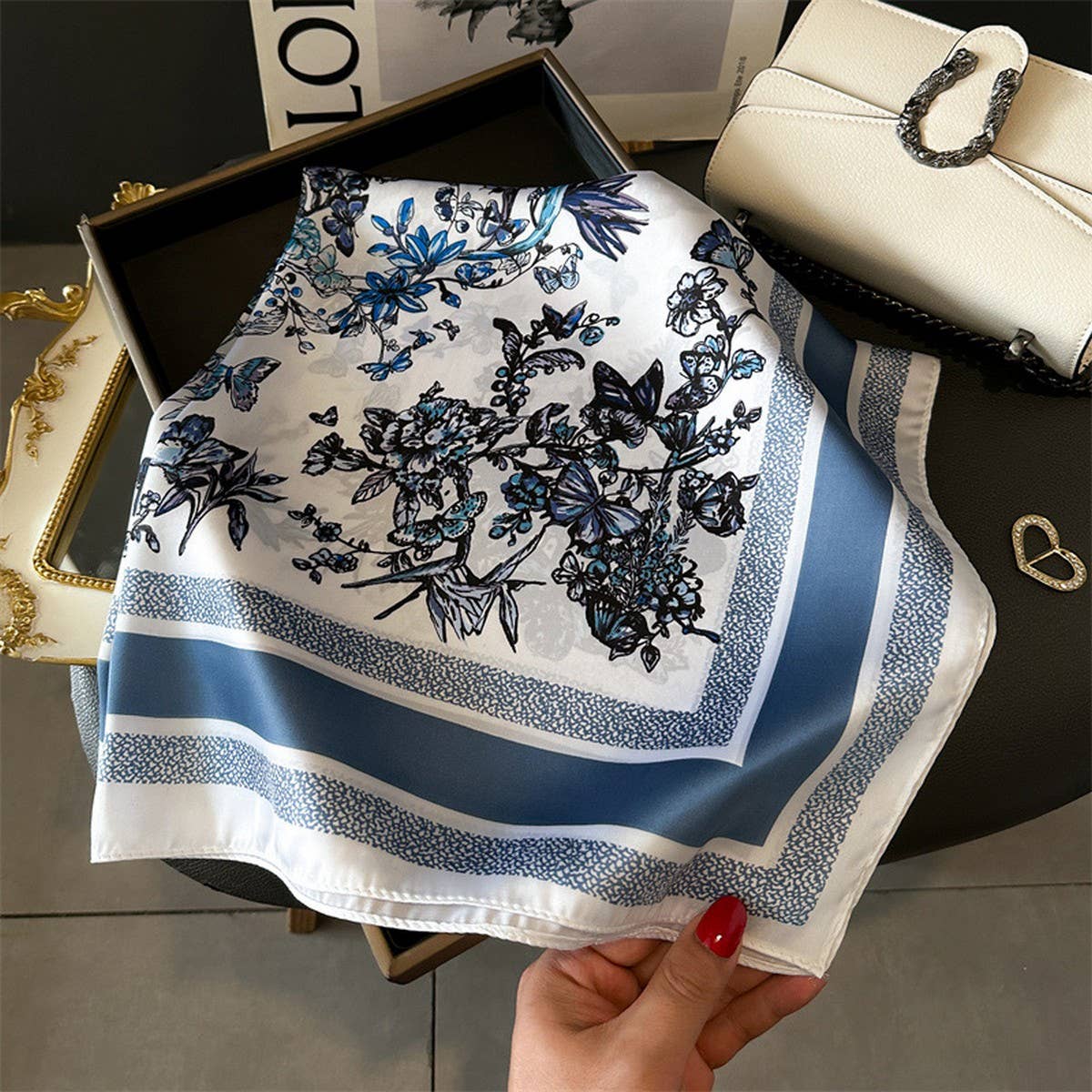 Silky Butterfly Print Scarf