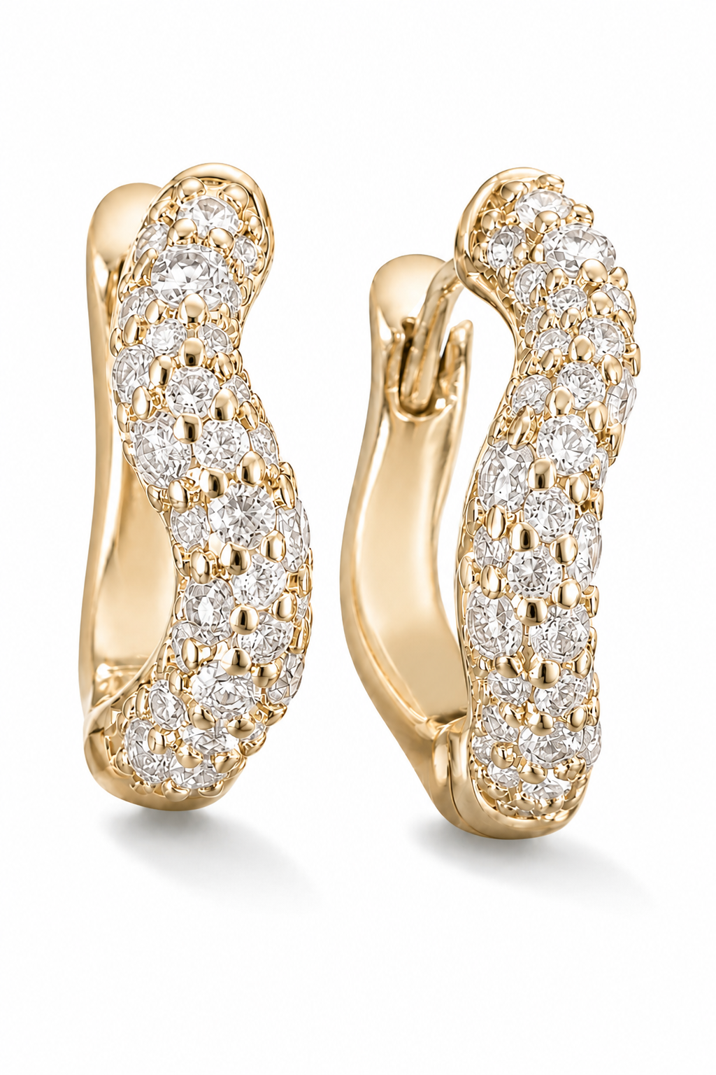 WAVE HUGGIES | GOLD + DIAMOND CZ