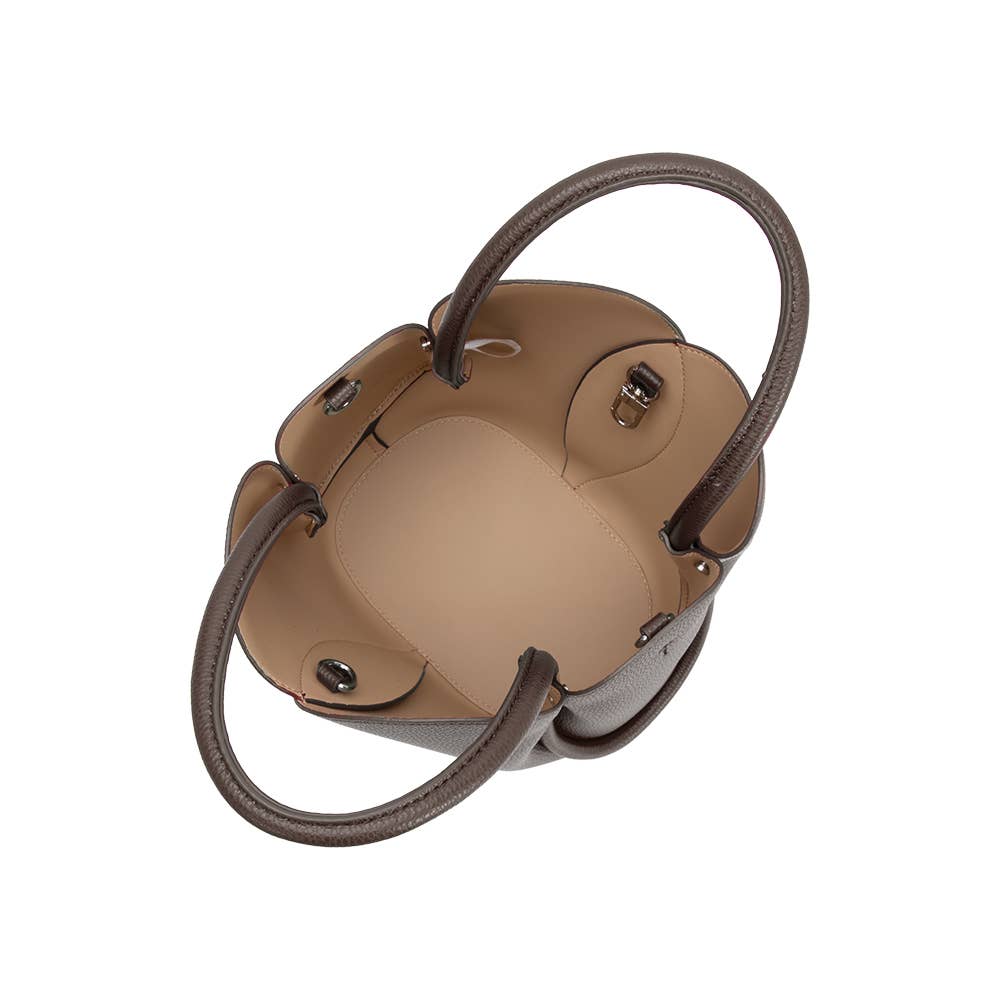Tulip Choco Recycled Vegan Leather Top Handle