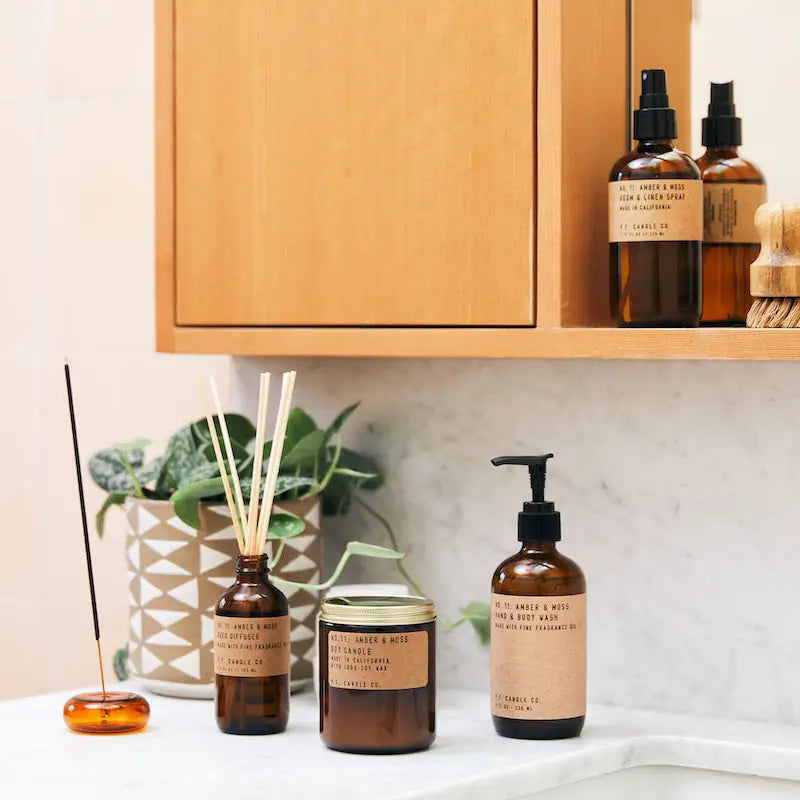 P.F. Candle Standard Soy Candle Amber and Moss
