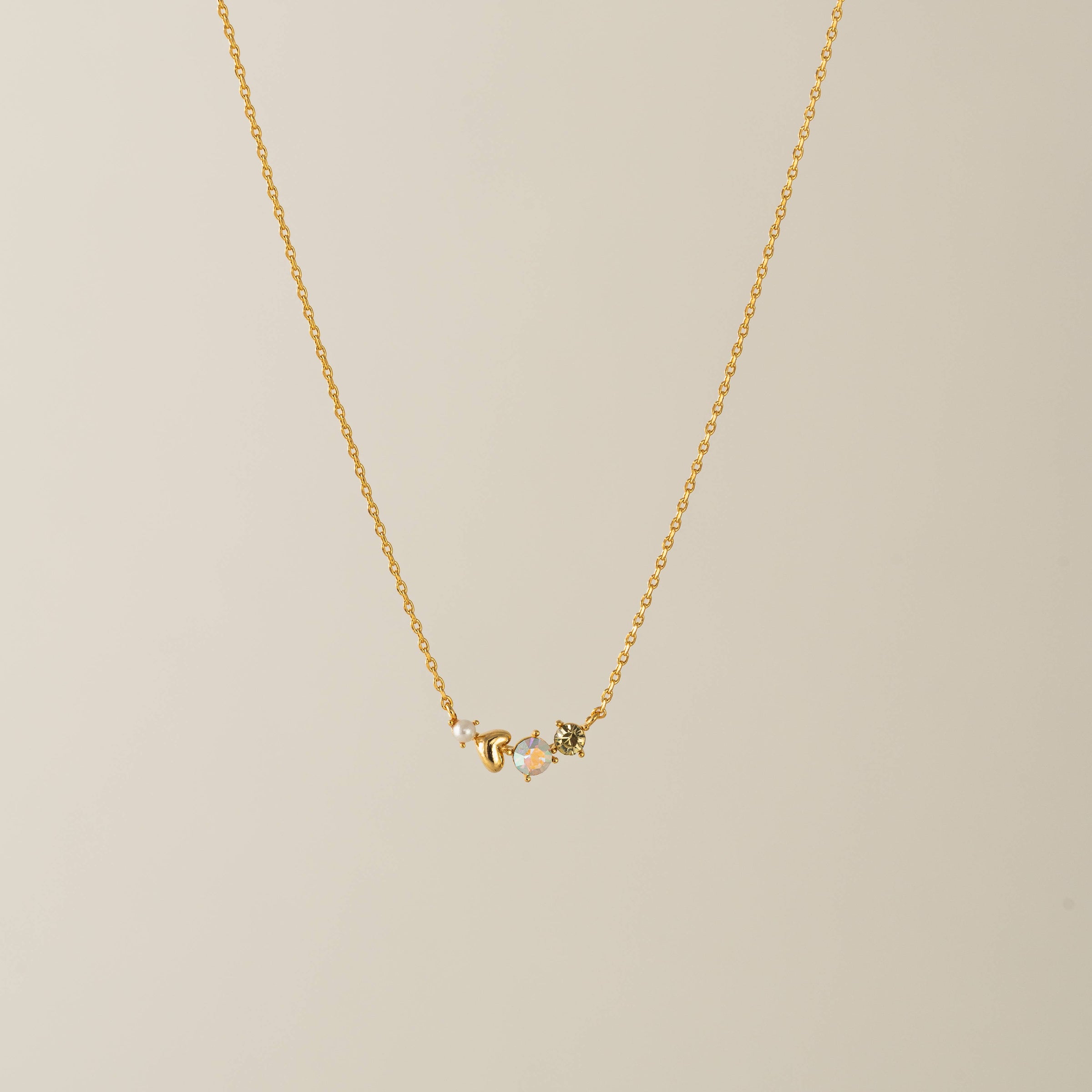 Amorette Necklace | Gold-Plated | Glass Crystal Necklace