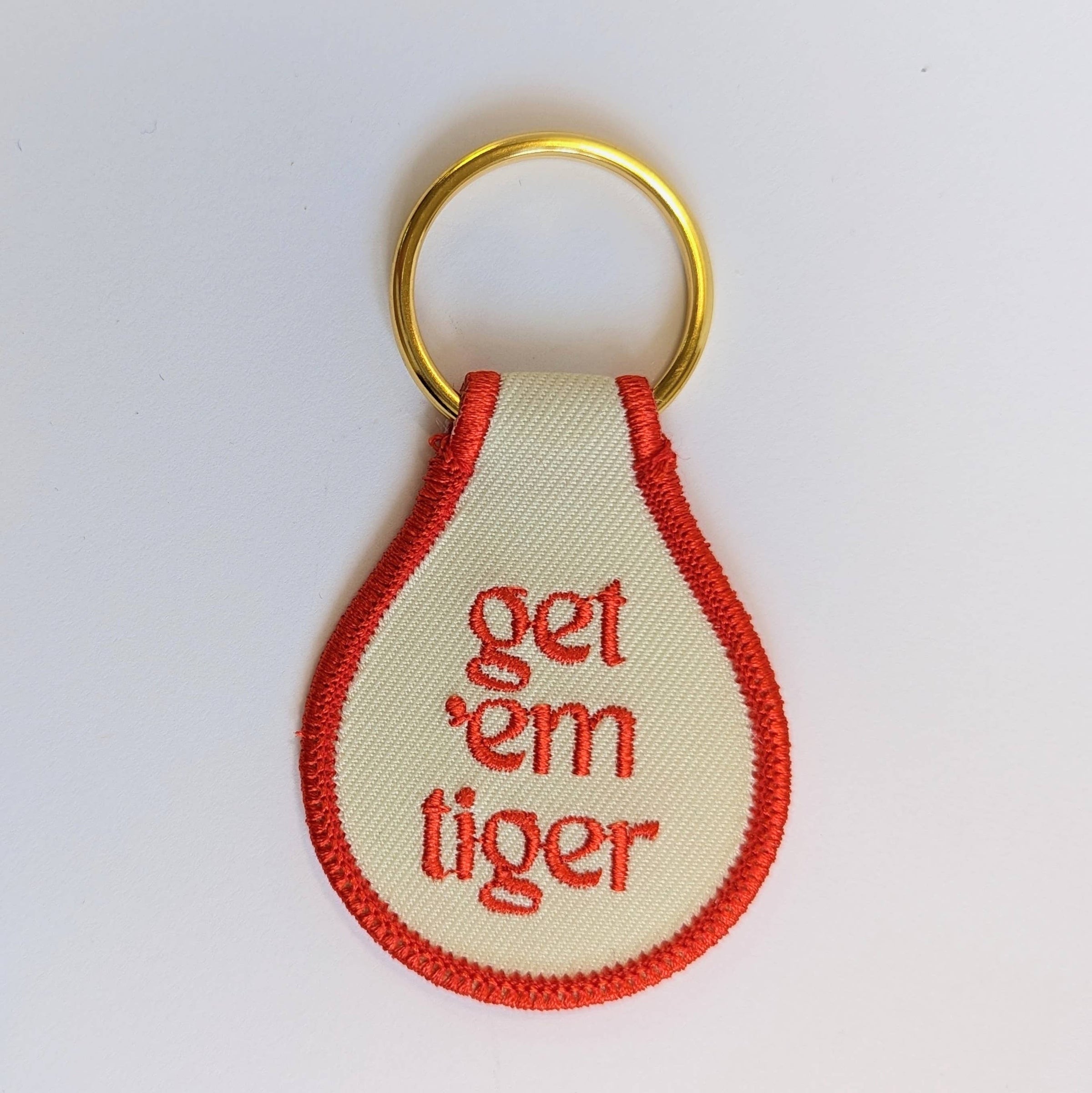 Get 'Em Tiger Embroidered Key Chain