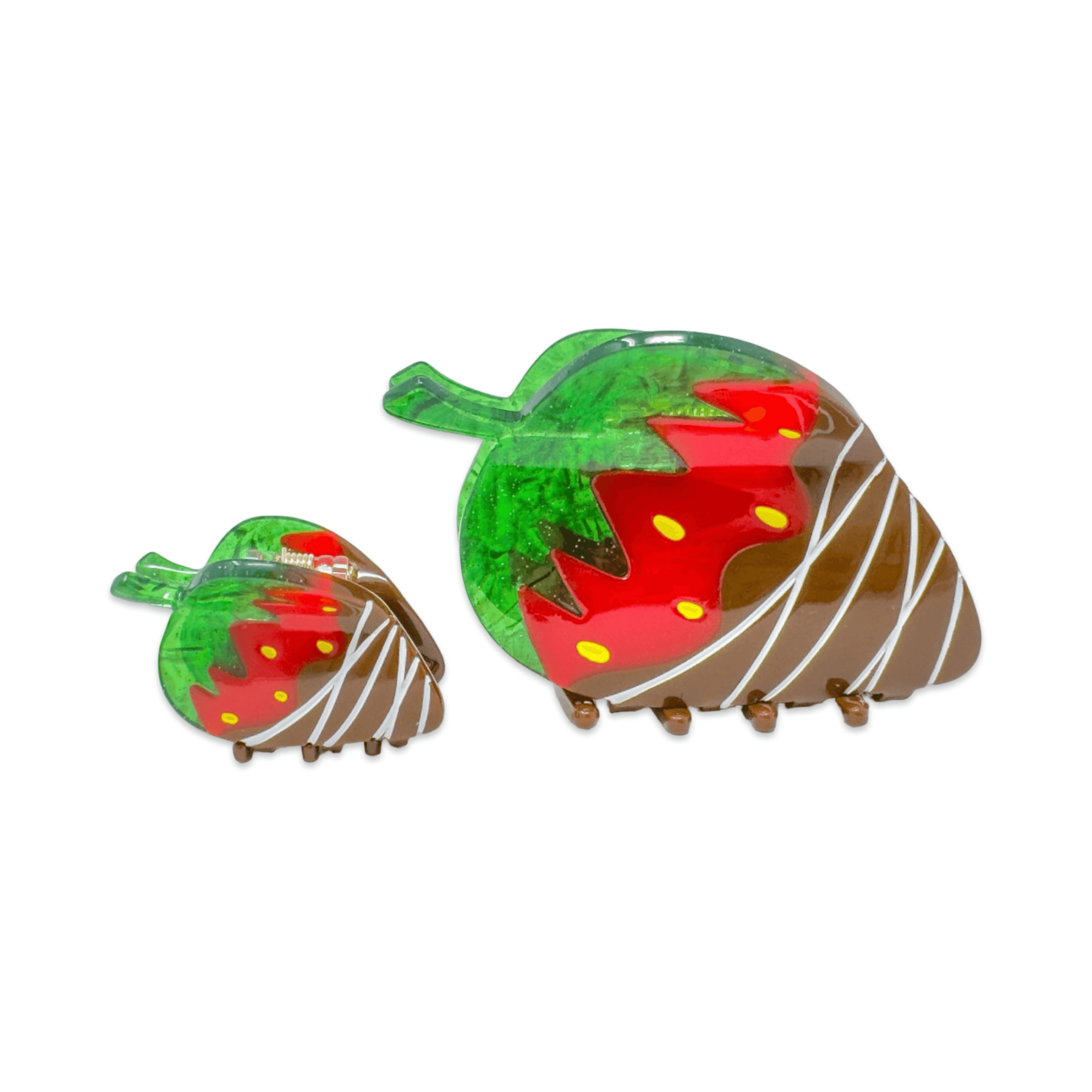 Midi Chocolate Covered Strawberry Hair Claw Clip