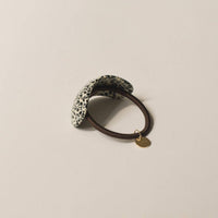 Curved Oval Resin Ponytail Hair Tie | Leopard Print