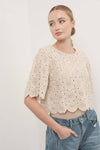 CROCHET LACE TOP WITH SCALLOP HEM