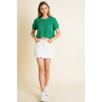 Knit Short Sleeve Sweater Top