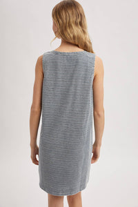 Stiped Knit Tank Mini Dress