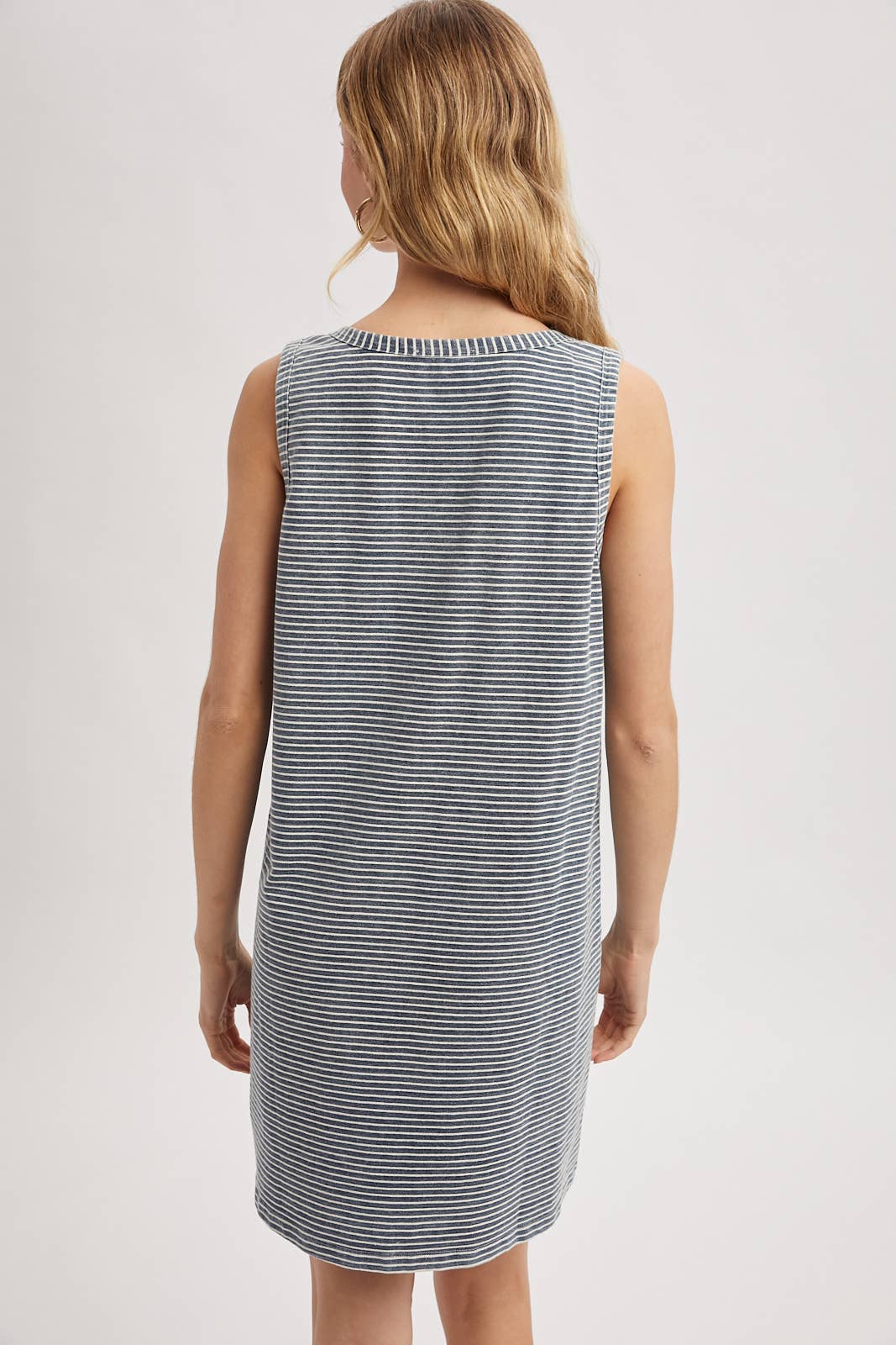 Stiped Knit Tank Mini Dress
