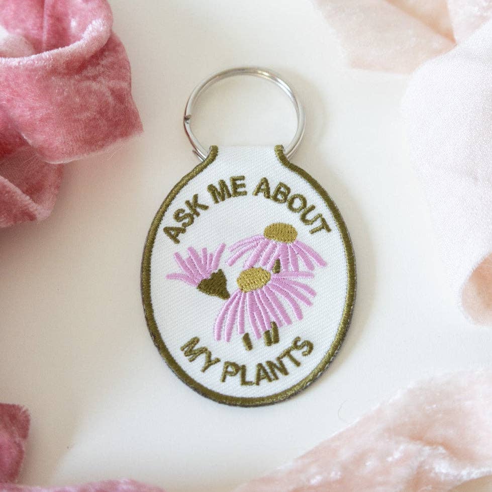 Plant Embroidered Keychain