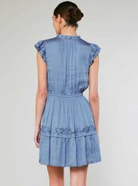 Flutter Sleeve Ruffle Detail Mini Dress