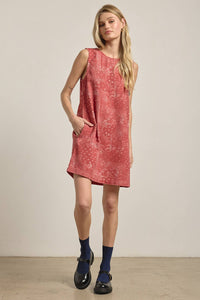 Washed Bandana Print Sleeveless Shift Dress