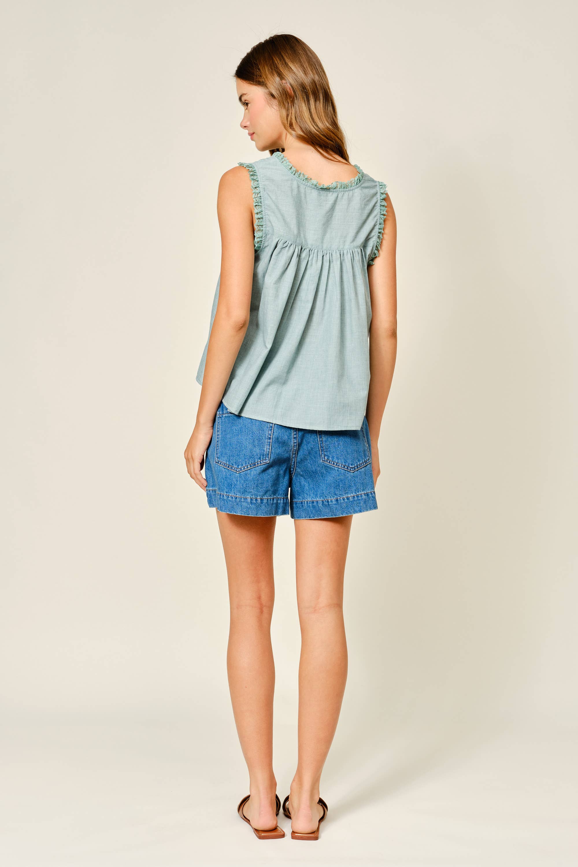 Bohemian Sleeveless Cotton Lace Blouse