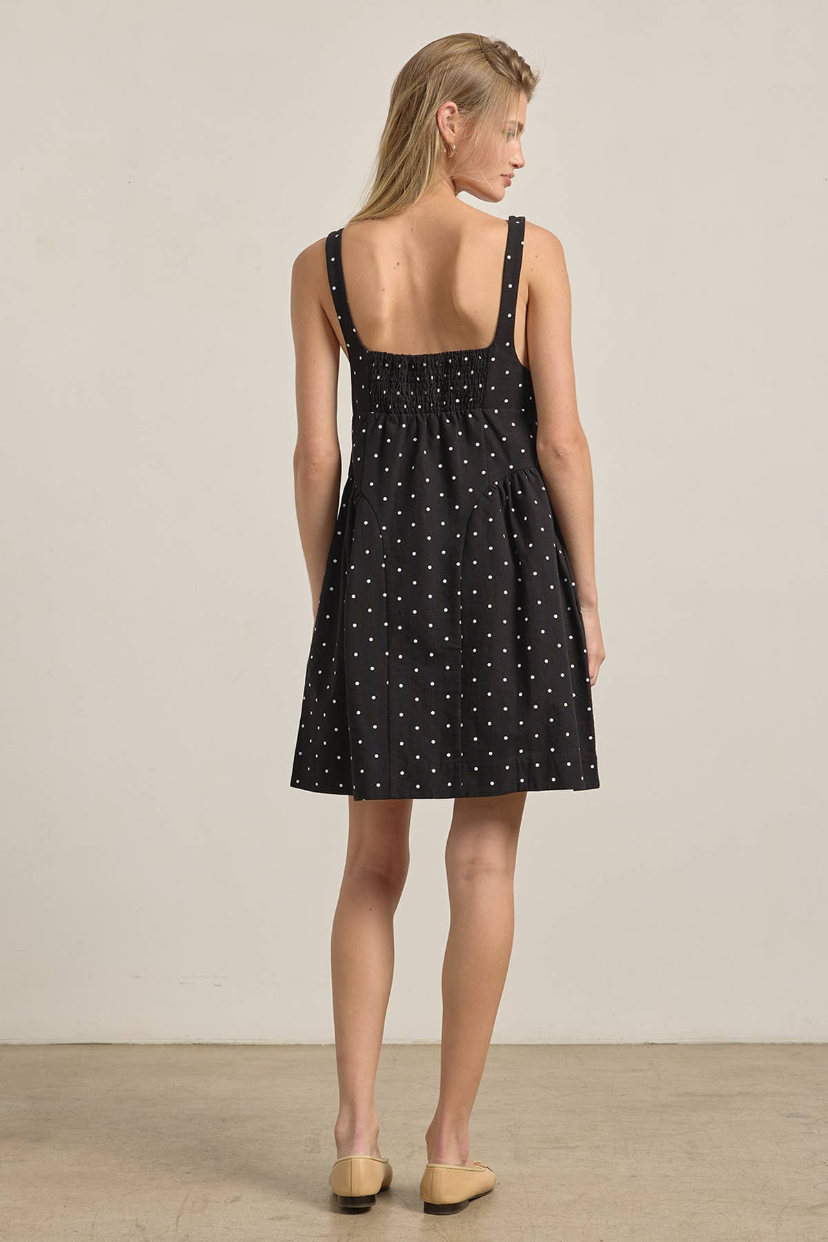 Polka Dot Button-Down Mini Dress