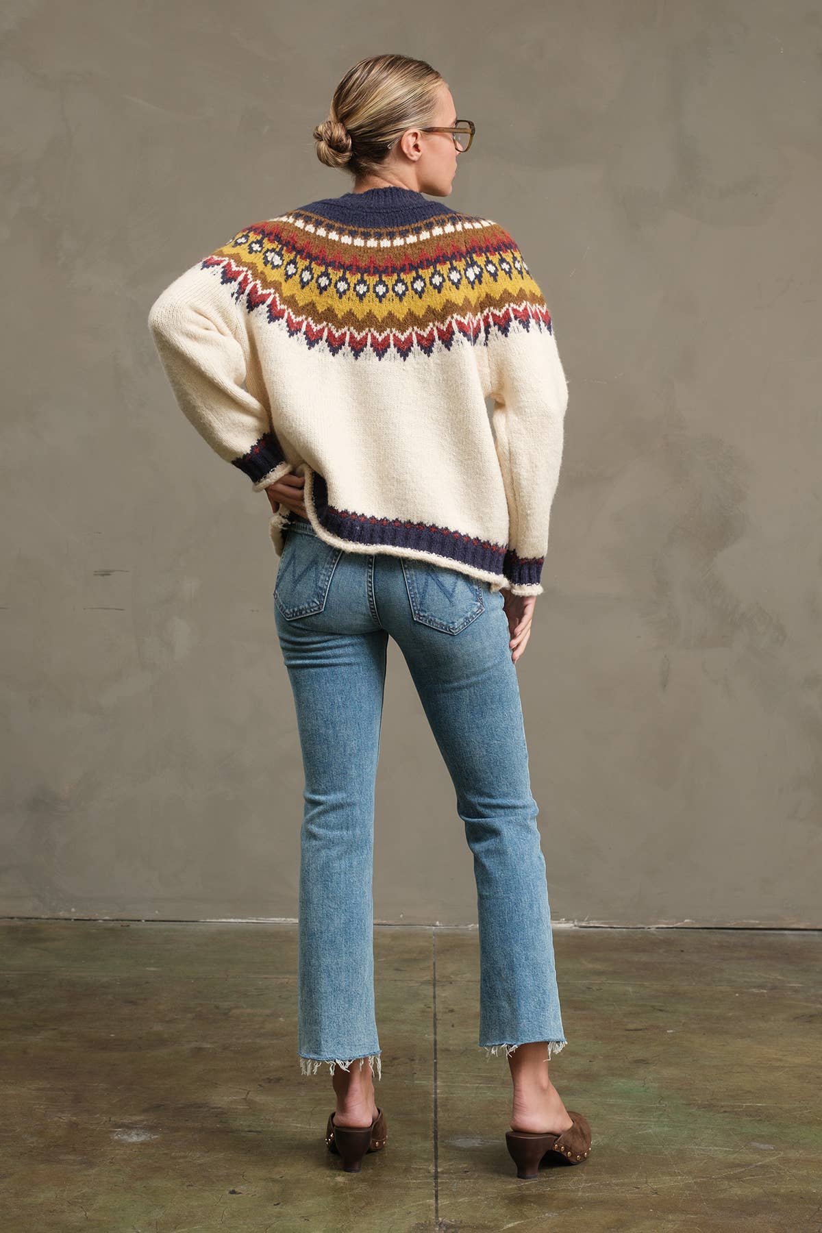 Nordic Pattern Toggle Knit Cardigan