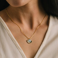 Moonpetal Pendant Necklace | Homaica Stone | Gold-Plated