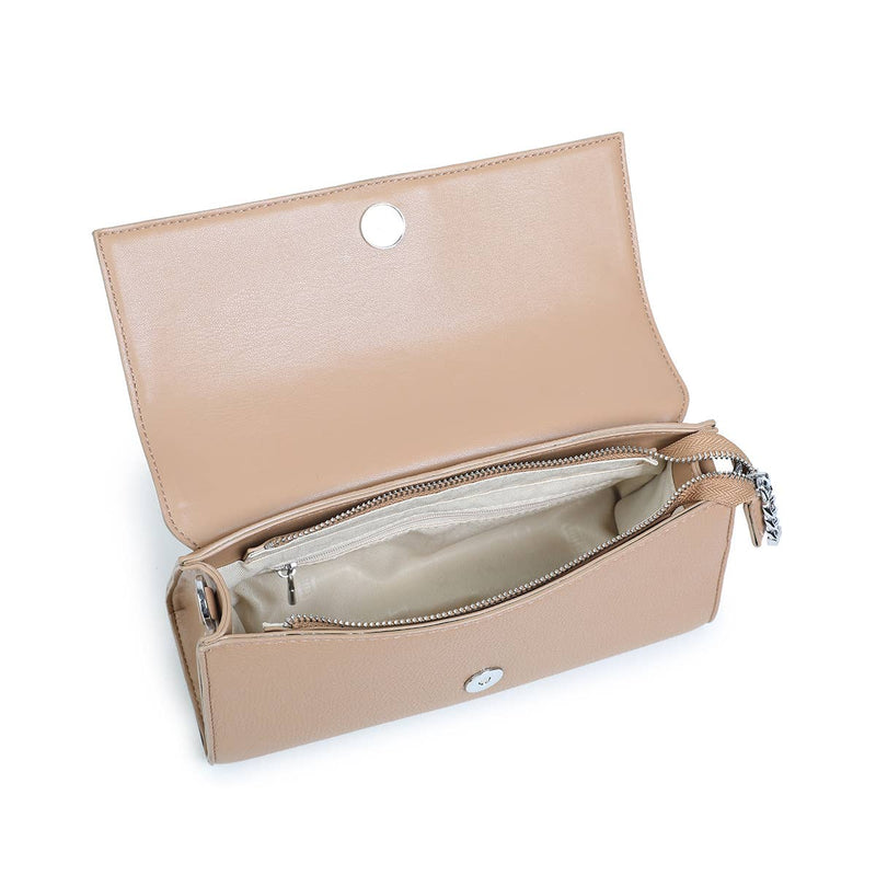 Krista - Recycled Vegan Shoulder Bag  - Latte Pebbled