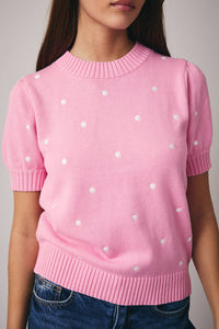 Polka Dot Embroidered Sweater
