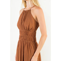 Sleeveless Crinkled Midi Dress
