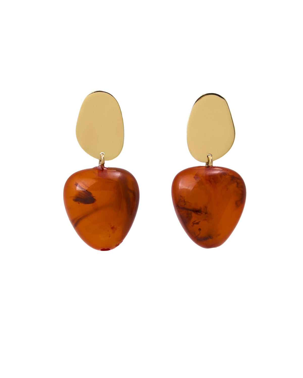 Nina Resin Gold Post Drops Tortoise