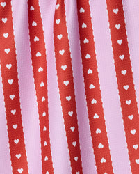 Ribbon Hearts Tea Towel