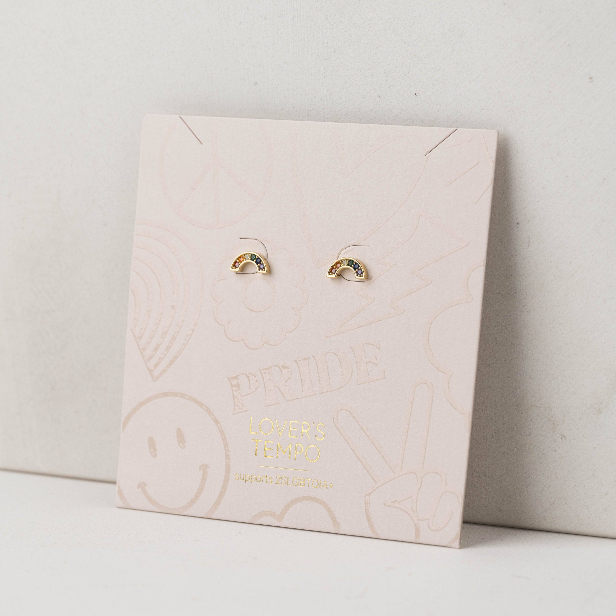 Riot Rainbow Stud Earrings | Crescent Studs | Rainbow Studs