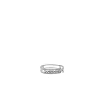 Pave geo open bar adjustable ring