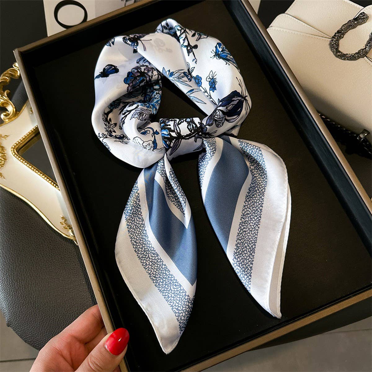 Silky Butterfly Print Scarf