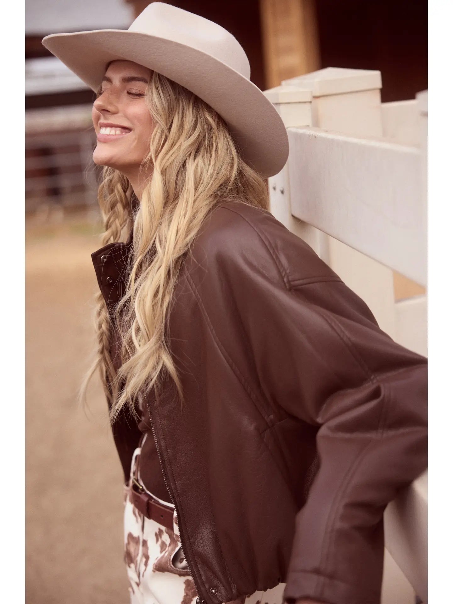 Faux Leather Padded Bomber Jacket