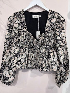 Sadie & Sage Painted Fields Gathered Blouse