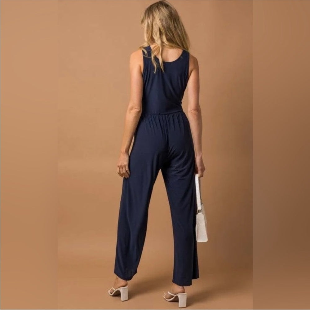 Sleeveless Jumpsuit with Pockets