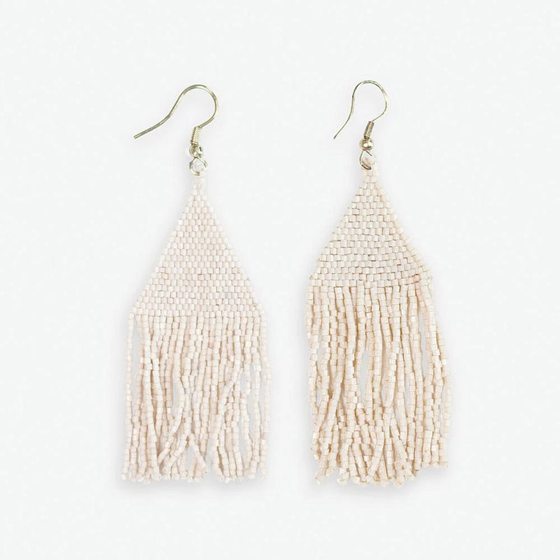 Lexi Solid Beaded Fringe Earrings