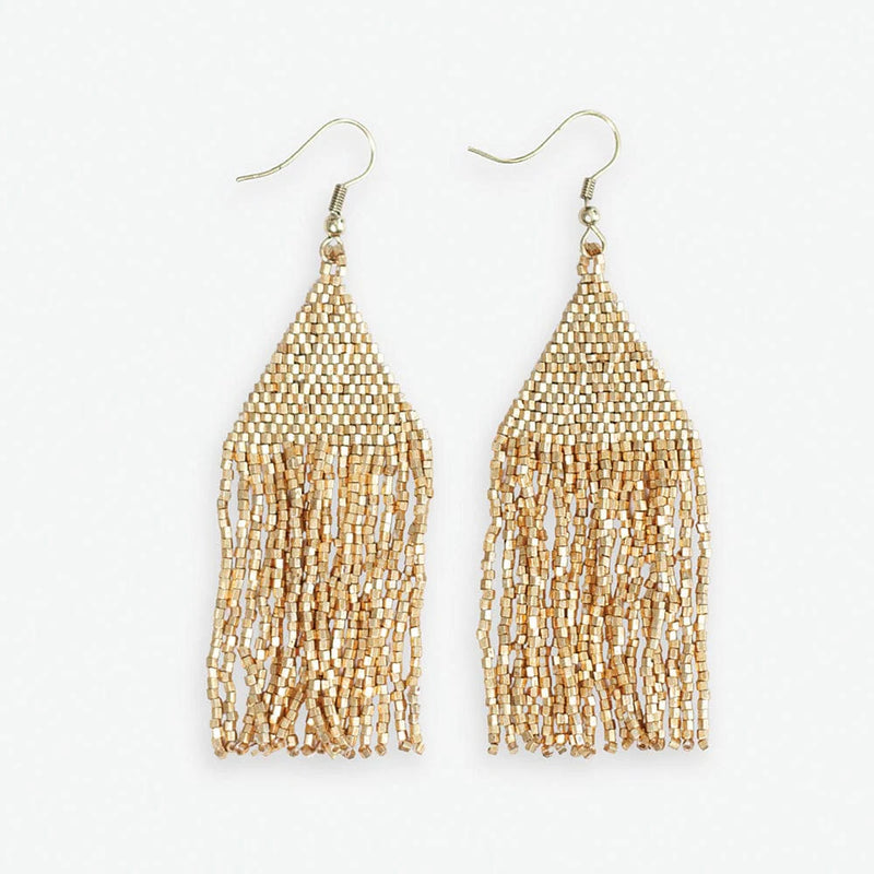 Lexi Solid Beaded Fringe Earrings