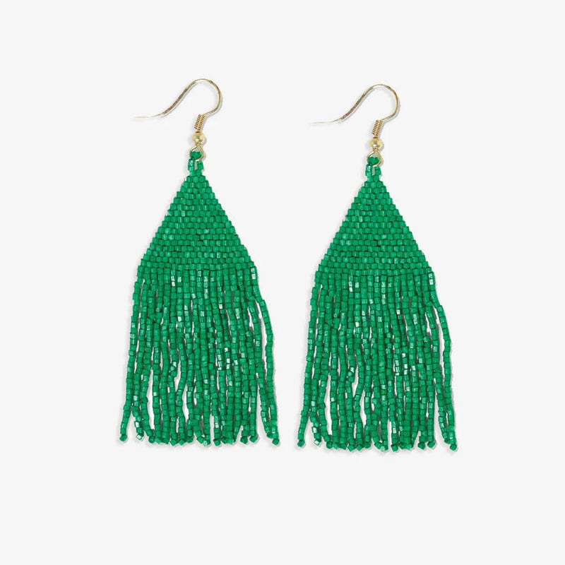 Lexi Solid Beaded Fringe Earrings
