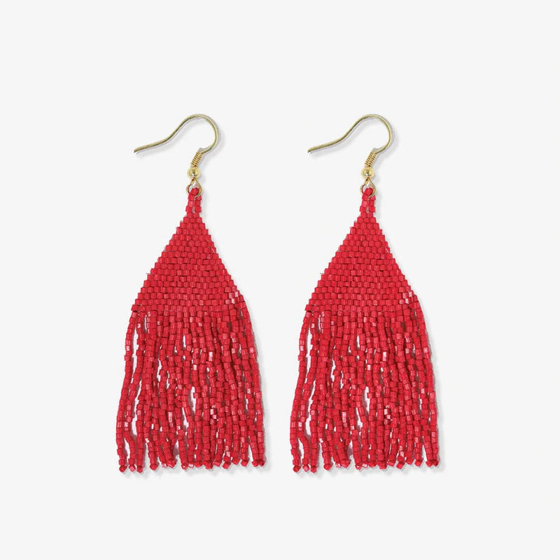 Lexi Solid Beaded Fringe Earrings