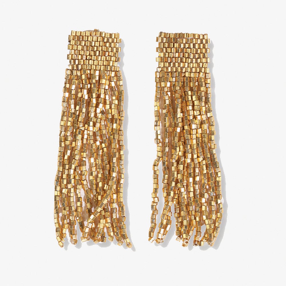 Marilyn Solid Beaded Fringe Earrings