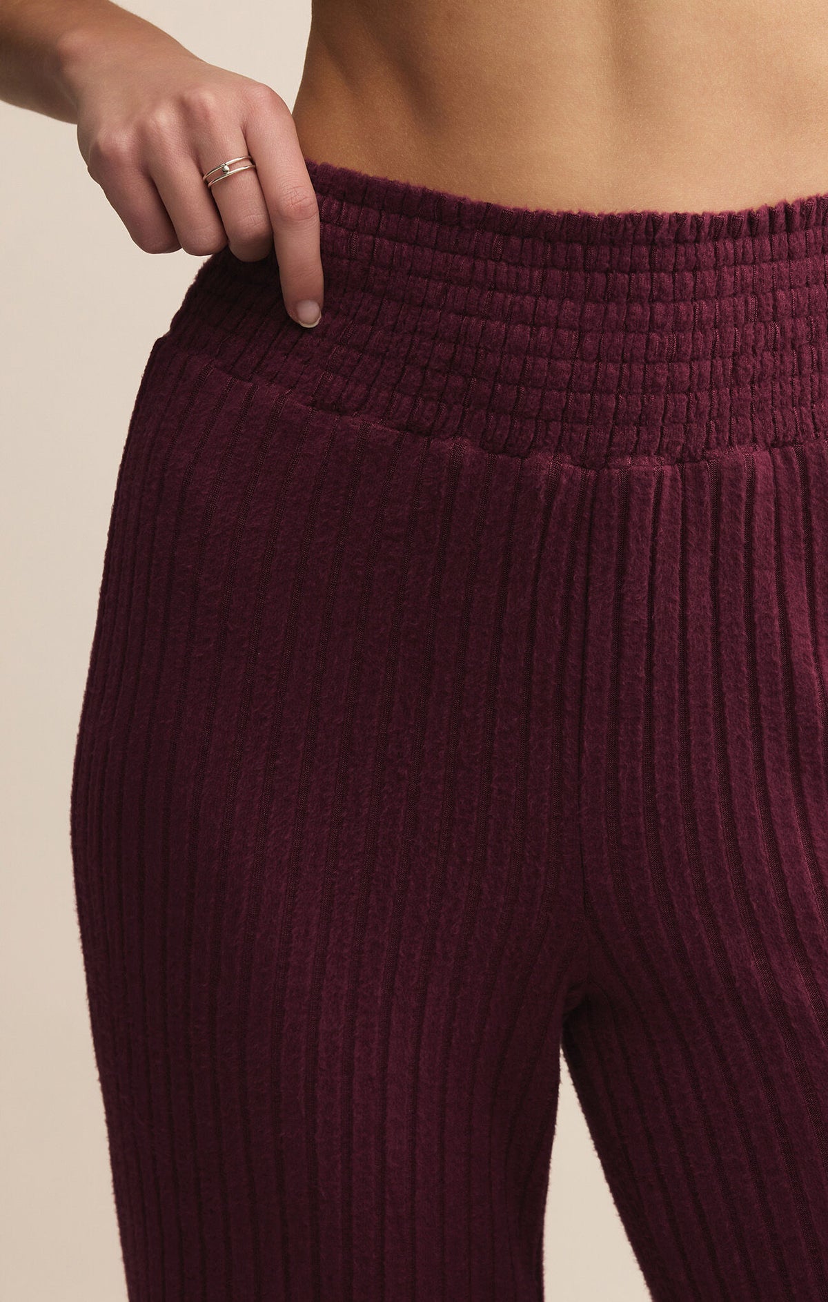 The Dawn Ribbed Smocked Pant