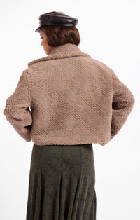 Grove Textured Vegan Fur Jacket