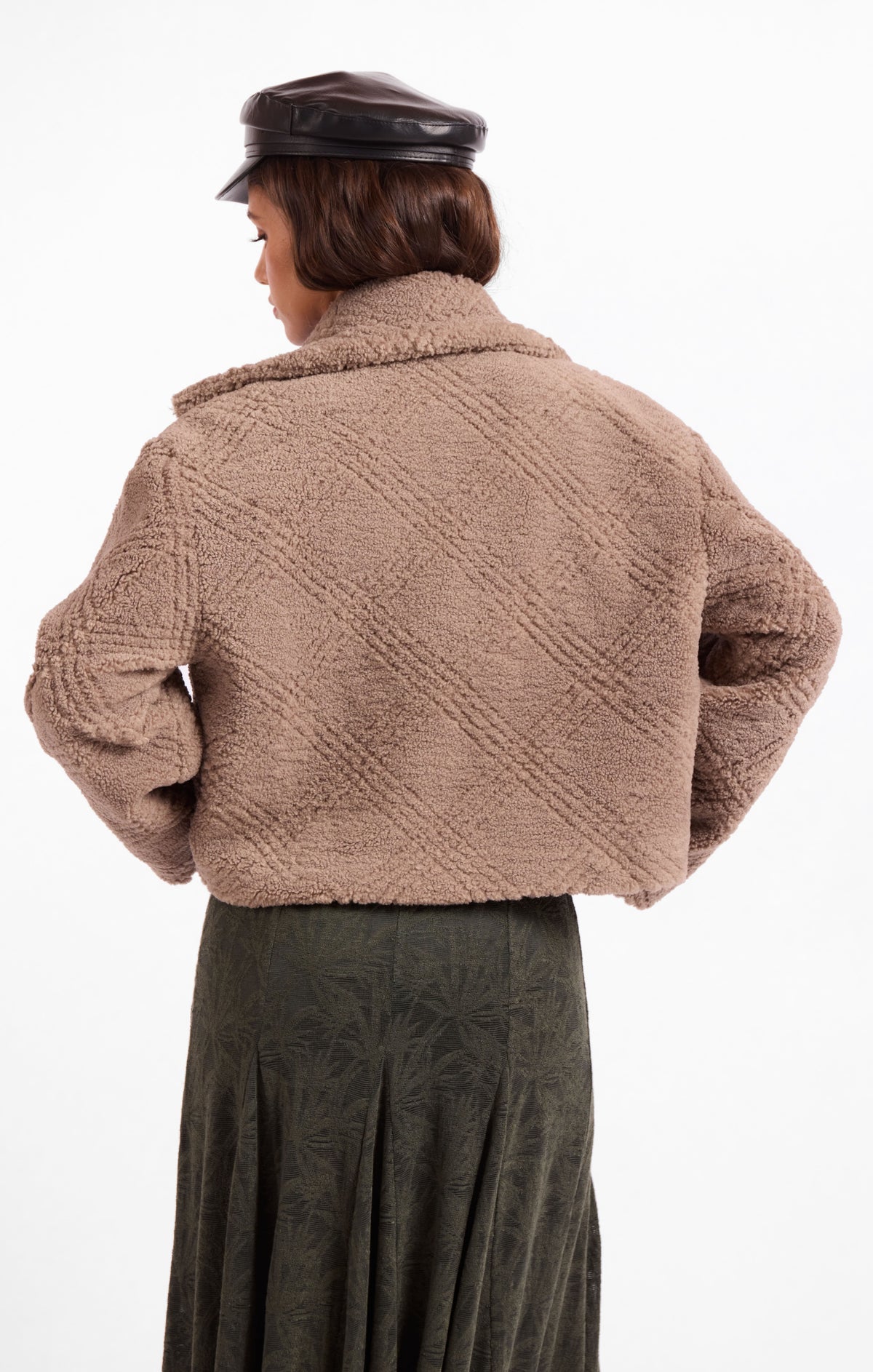 Grove Textured Vegan Fur Jacket