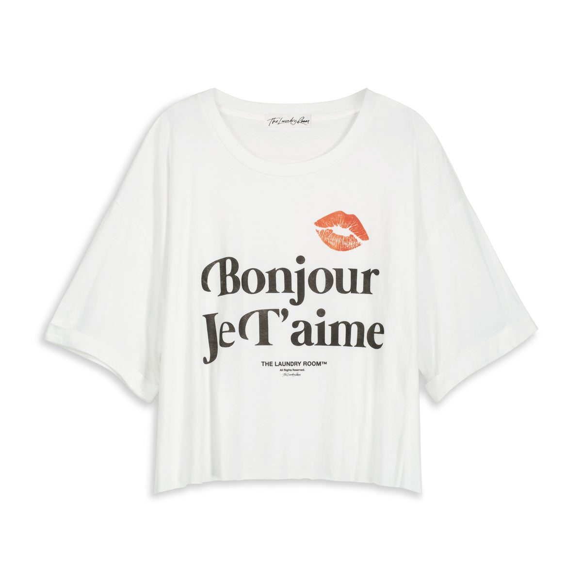 Hello I Love You Crop Oversized Tee