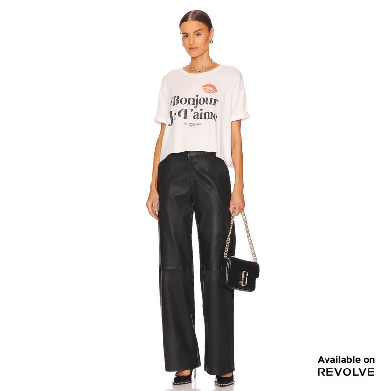 Hello I Love You Crop Oversized Tee